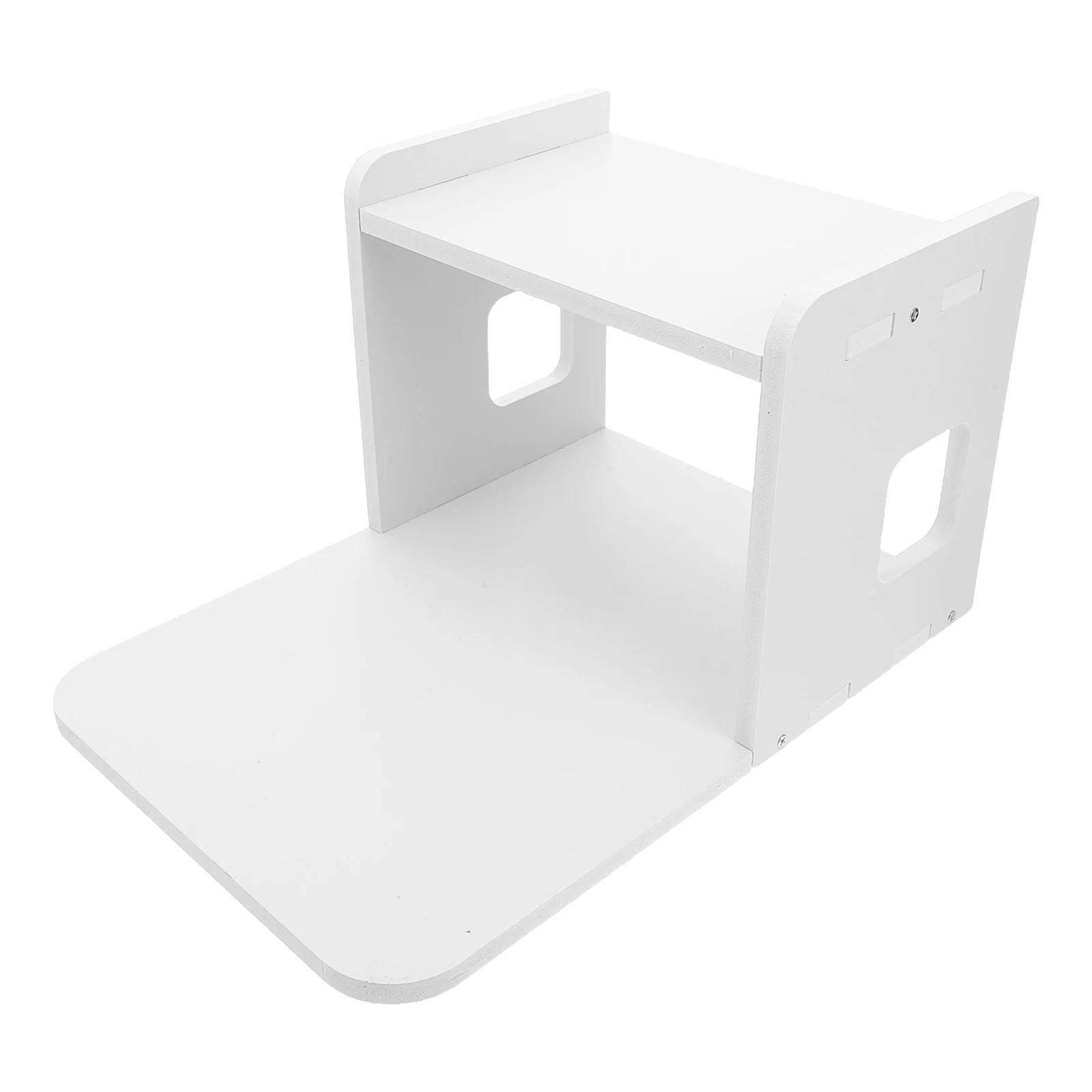 2-Tier Desktop Printer Stand Shelf Heavy Duty Compact Multilayer Sturdy For Office Desk Shipping Label Papers Side Cable Hole