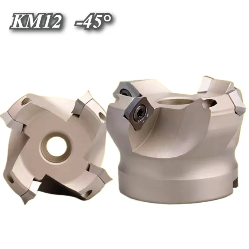 KM12 45 degree Milling Cutter head Cutting Adapter 50 63 80 Carbide Insert SEKT1204 CNC Lathe Machine Face Milling KM12 45°