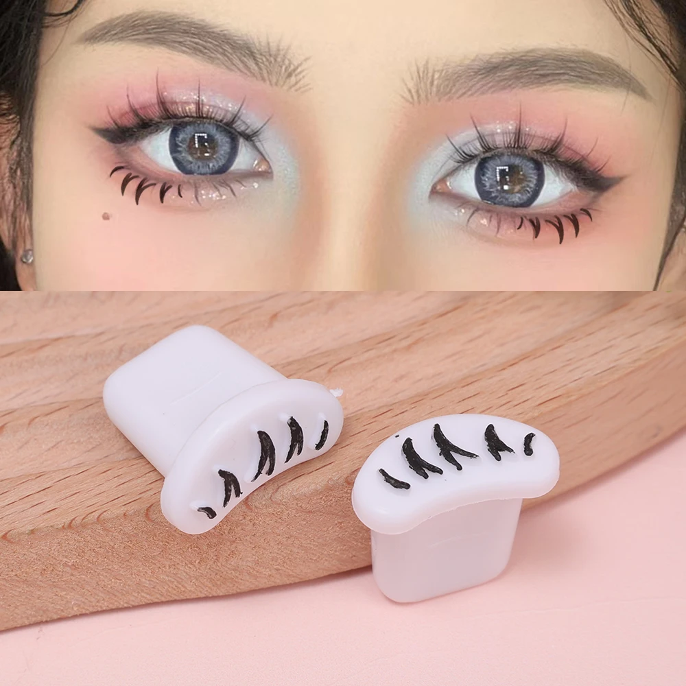 Eyelashes بها بنفسك ختم الرموش السفلى ، ختم قابلة لإعادة الاستخدام ، تمديد الرموش ، سهلة لوضع على ، جلدة تبحث الطبيعية ، أدوات ماكياج