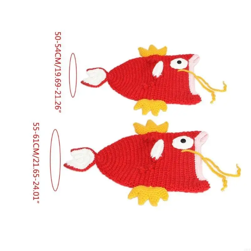 الكبار الاطفال اليدوية الكروشيه قبعة صغيرة محبوكة قبعة مضحك اللون ذهبية الكارب الحيوان مطاطا بسط قبعة الجمجمة تأثيري حفلة