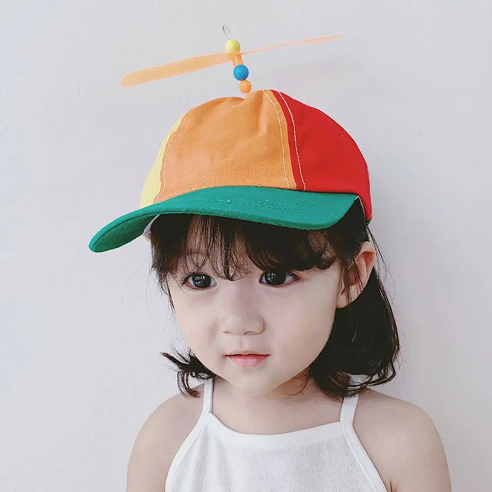 1Pc Rainbow Baseball Cap Funny Bamboo Dragonfly Helicopter Propeller Snapback Hat Adventure Dad Hat Sun Cap For Adult Kids