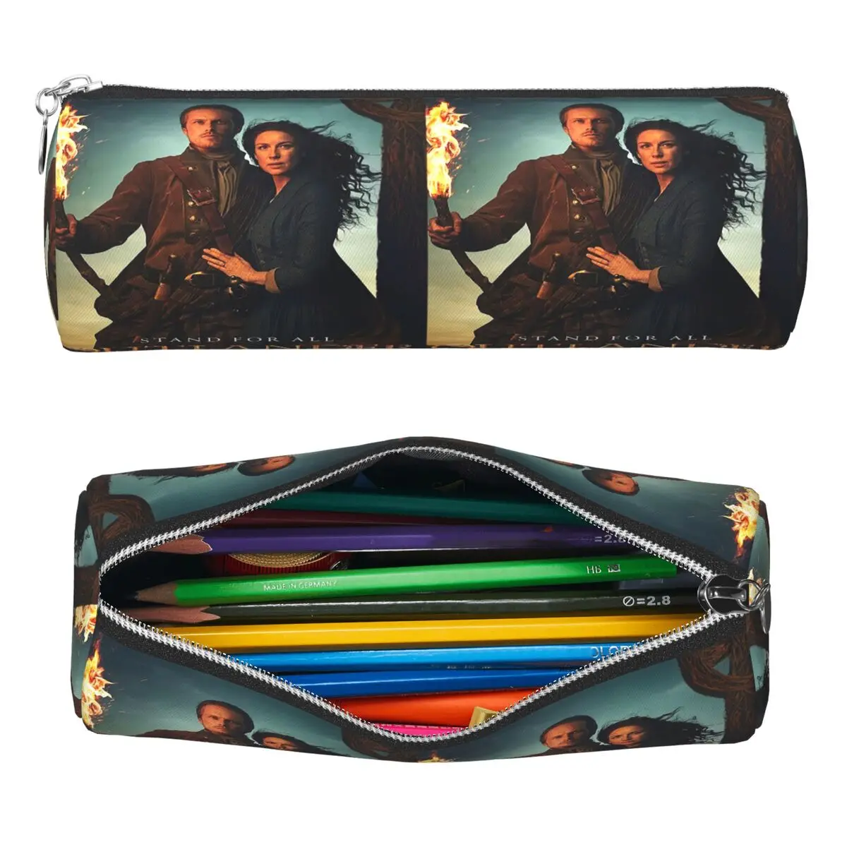 

Jamie Fraser Outlander Pencil Case Pen Holder Cylinder Pen Box Pencil Bag for Students School