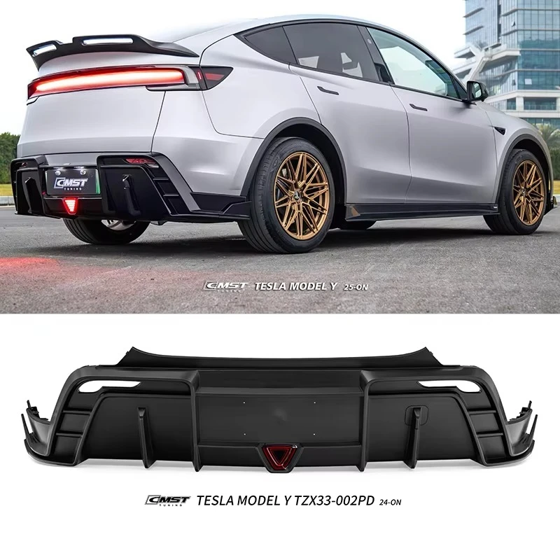 

For Tesla New Model Y 2025-on Car Body Kits Auto Parts PP Rear Bumper Diffuser Glossy Black Modification Cmst Style