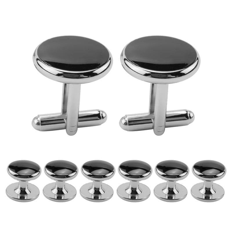 Cufflinks and Studs Set for Tuxedo Shirts Business Wedding 2 Cufflinks and 6 Studs