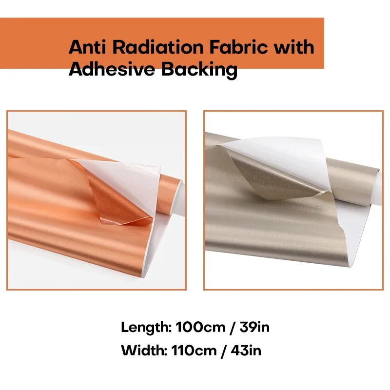 

Self-Adhesive Faraday Fabric EMF/RFID/RF Shielding Cloth Copper Nickel Anti-Radiation Signal Blocking Fabric for DIY