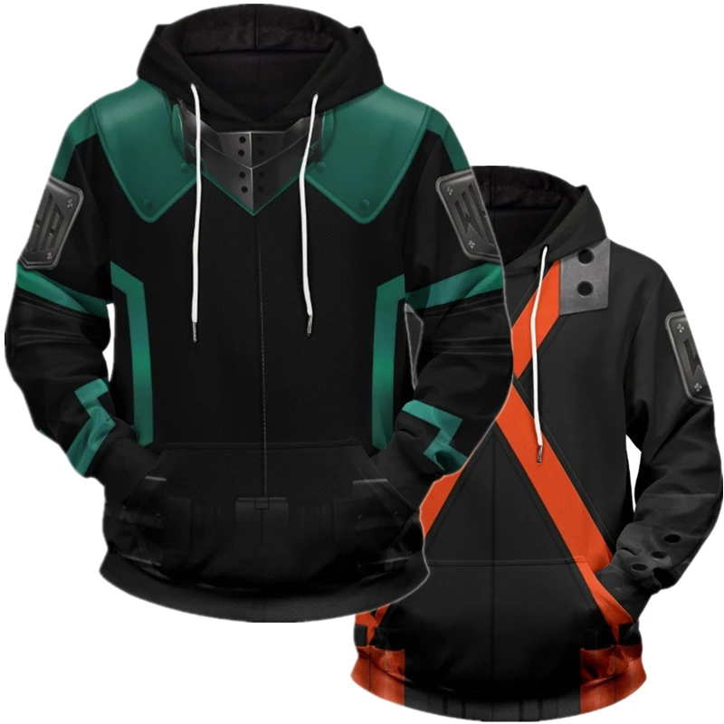 

Anime My Hero Academia Bakugou Katsuki Midoriya Izuku Deku Cosplay Costumes Sweatshirt 3D Hoodie Jacket Coat Pullover