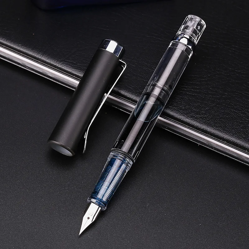 

9 Colors Piston Fountain Pen EF/F Nib Plastic Ink Pen Silver Clip Business PK Majohn JINHAO Stationery School Office Supplies