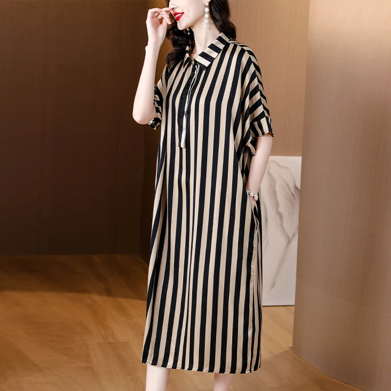 

2023 New Fashion Lightweight Dress Women's Summer Vintage Short Sleeve Wide Tight Casual Party Dress Vestidos