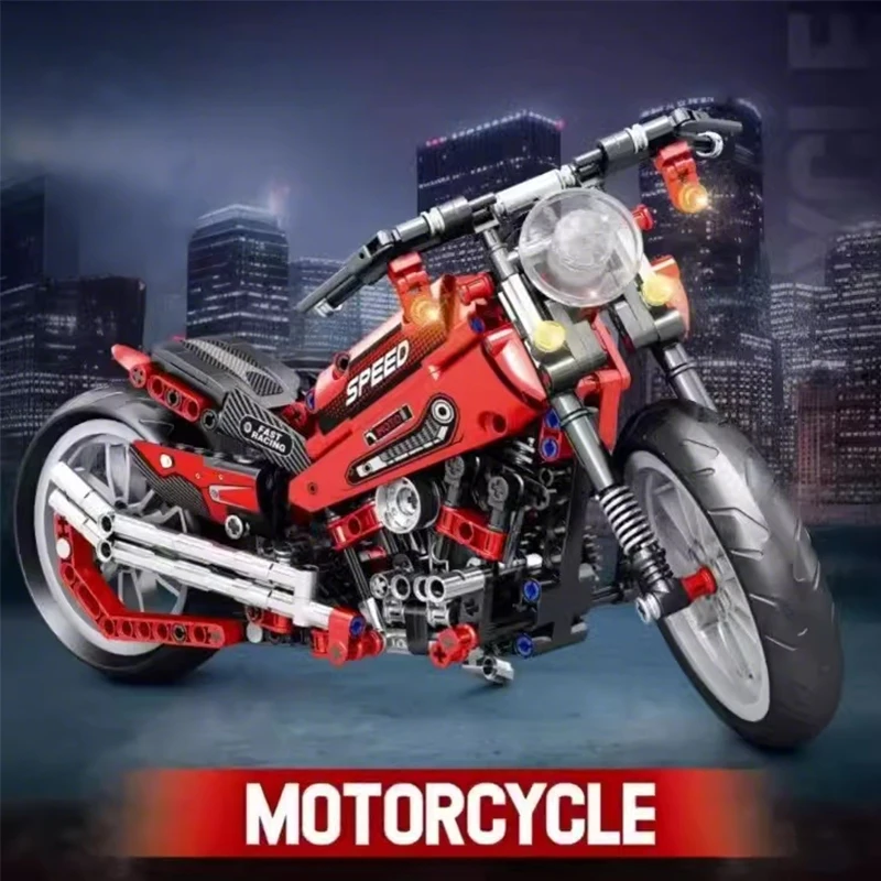 Bloques de construcción de motocicleta 2025, locomotora MOC ducatied, modelo de grupo mecánico, ladrillo, ensamblaje difícil, juguete, regalo para niños