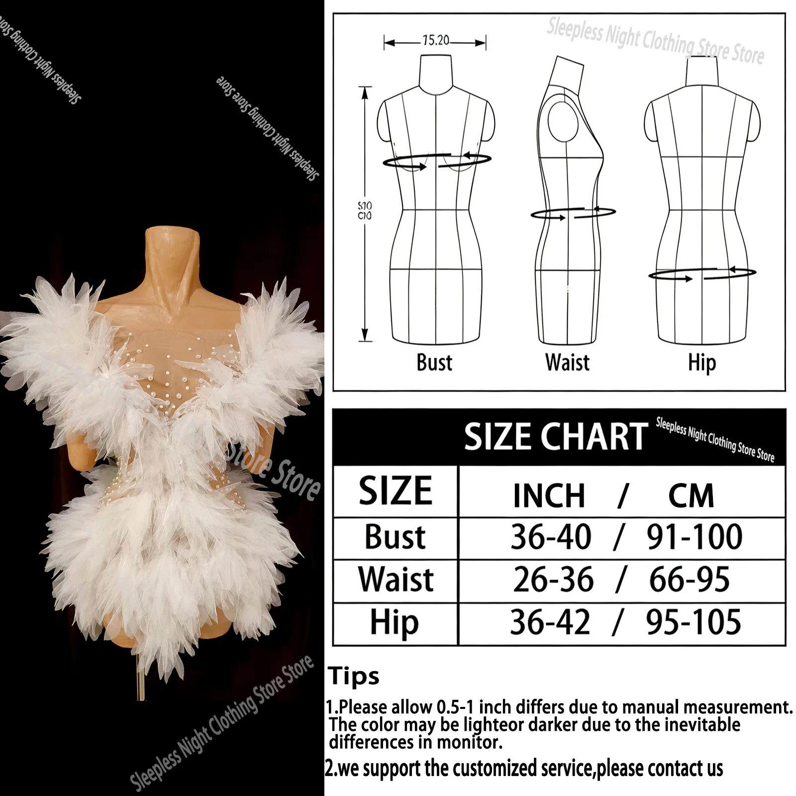 Sexy White Rhinestone Skirt Transparent Wings Mini Dress Bar Nightclub Party Singer Stage Performance Costume Drag Queen Outfit - view 6