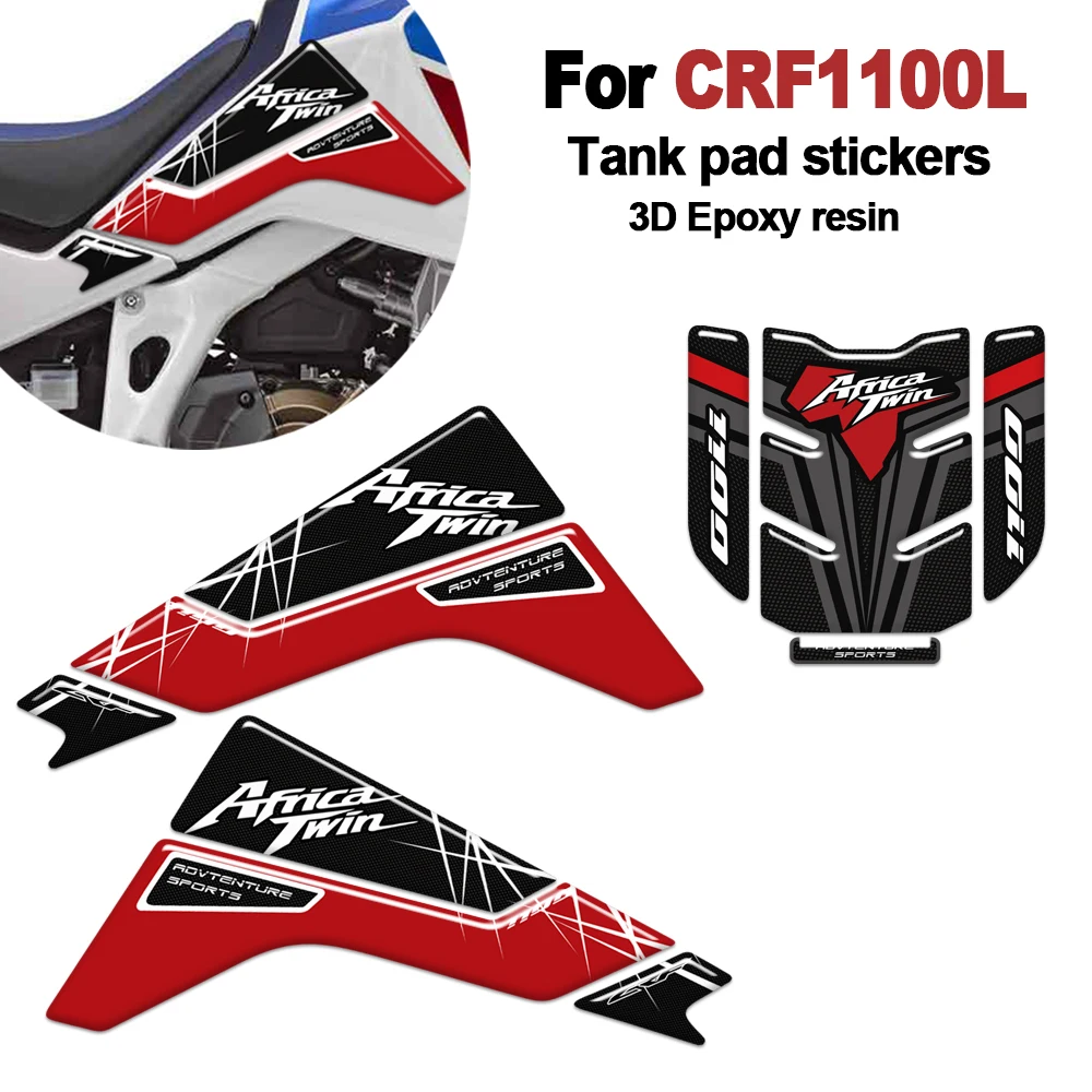 

﻿ New decoration Motorcycle Tank pad stickers emblem protection 3D Gel decals kit For Honda CRF 1100L Africa Twin