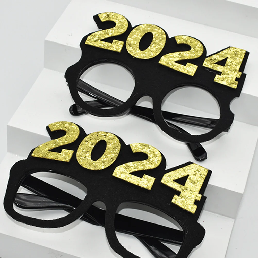 Lunettes de modélisation 2024, 2 pièces, nouveauté, lunettes de fête, lisses et légères pour le Festival de célébration du nouvel an, usage décoratif en plastique
