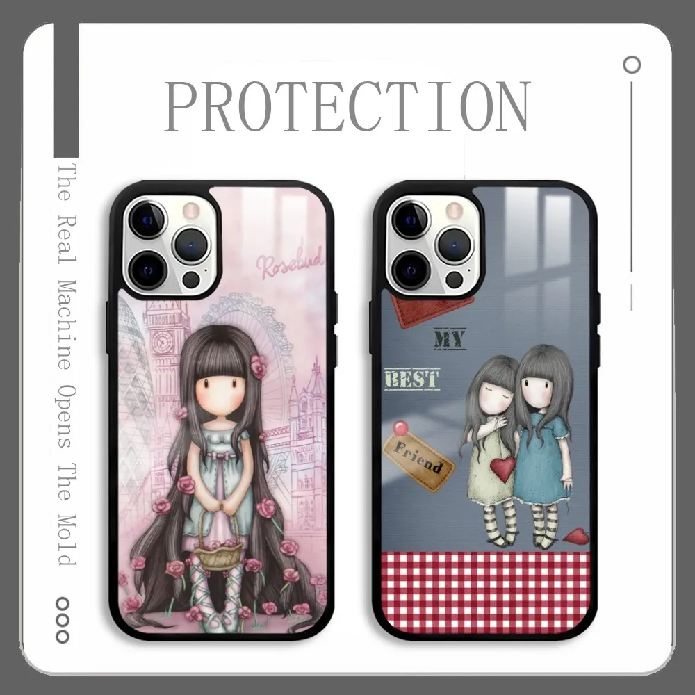 S-santoro G-Gorjuss Cute Phone Case For IPhone 16 15 14 13 12 11 Pro Xs Max Mini Plus Celulares Hard Funda