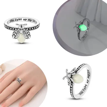 여성용 빛나는 반딧불 반지, 로맨틱 주얼리, 기념일, 생일 선물, 데일리 웨어, 심플 링 러브, 2024 신상, 핫 세일 