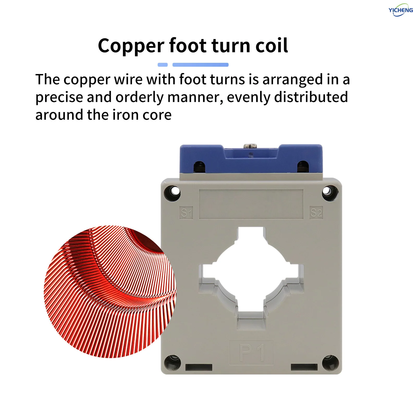 YICHENG DH670 التيار المتناوب مقياس التيار الكهربائي 30A/5-600A/5 ، تجهيز 30 مللي متر/40 مللي متر ثقب الأسلاك النحاسية من خلال نوع محول التيار الجهد المنخفض