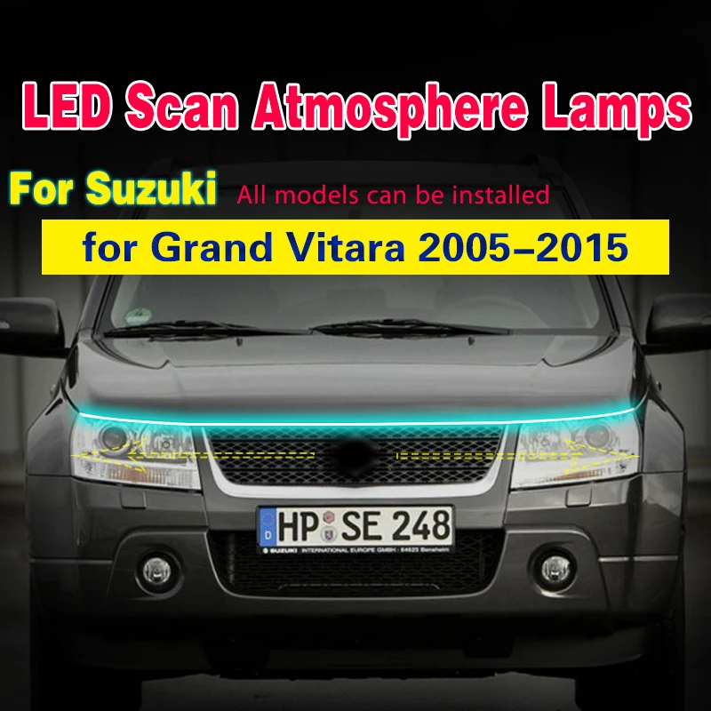 1 szt. Światła przeciwmgielnego dla Grand Vitara Suzuki 2005-2015 skanowanie, uruchamianie samochodu, wodoodporna, elastyczna światła dzienne pasek świecący przeciwmgielnych
