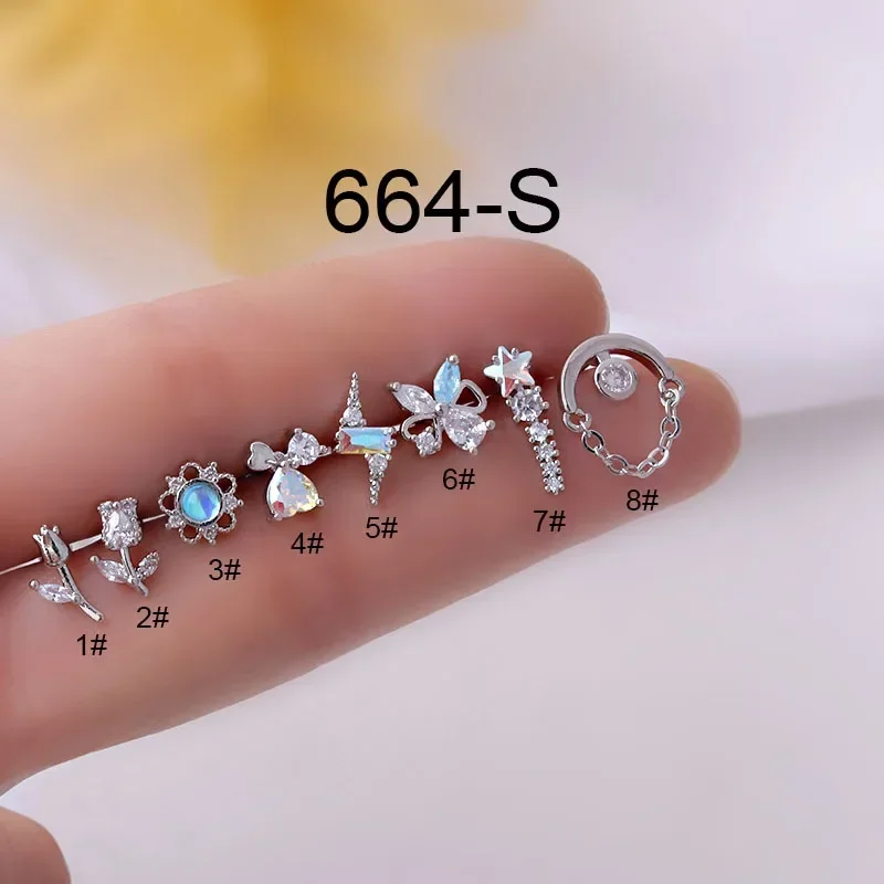 1pc bloem oorknopjes voor vrouwen trend mode-sieraden titanium staal 0,8 mm piercing oorknopjes voor moederdag