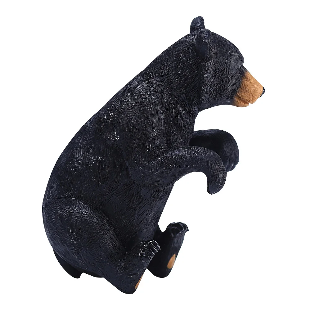 الدب الأسود الراتنج زخرفة اناء للزهور الديكور حديقة ديكور ملحق بوعاء النبات تزين تمثال في الهواء الطلق الحرفية #4