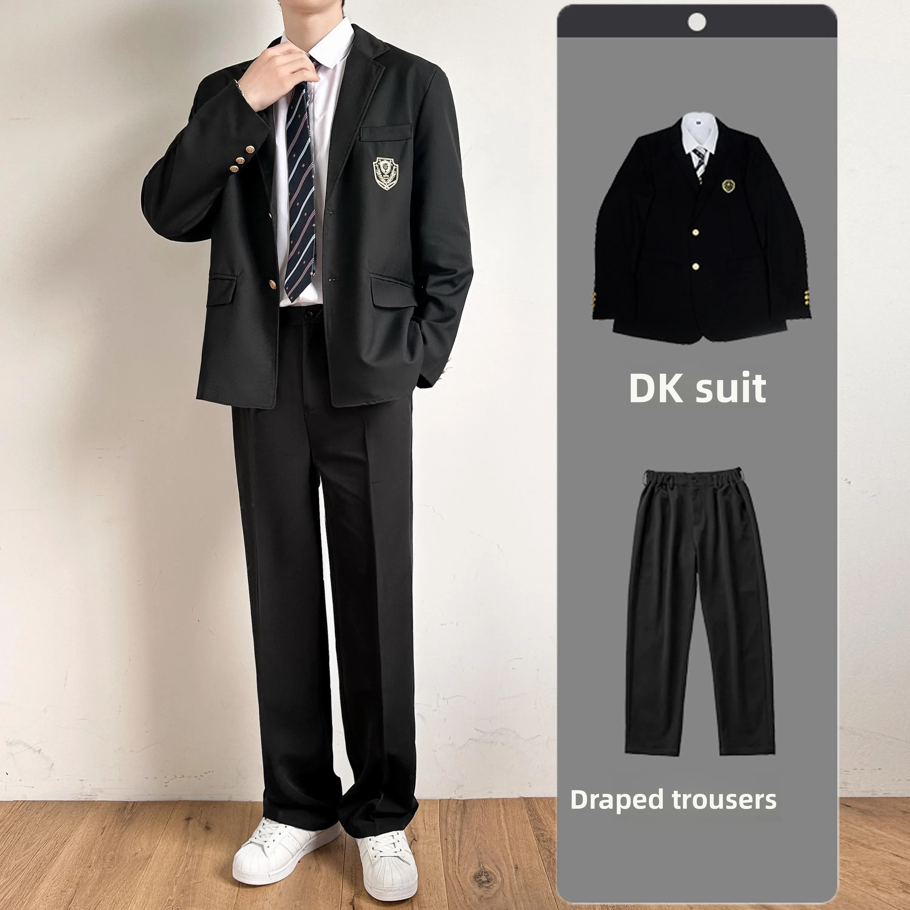 

Свободный DK20 orm Suit Jaet And Pants Set для студентов Весенне-Осенний сезон Briti Sle School orm с Bae