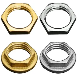 Latão Hex Lock Porcas, Encaixe de Tubulação Flange Porca, Rosca Fêmea, Hexagonal Shank Cap, 1/8 