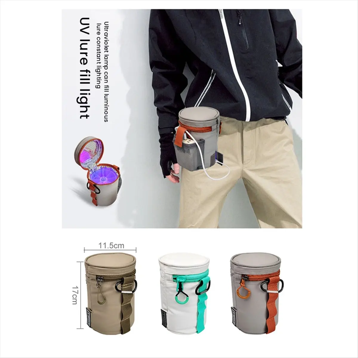 

УФ-заполняющий светильник, светодиодный аккумулятор для приманки, аксессуары для морской рыбалки, зарядное устройство, принадлежности для рыбалки, серый-BCBW