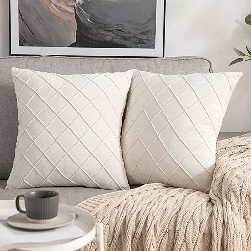 

Plaid Velvet Cushion Cover 30x50 45x45cm Decorative Pillow Cover for Sofa Living Room Decor Pillow Case Luxury Cushion Covers