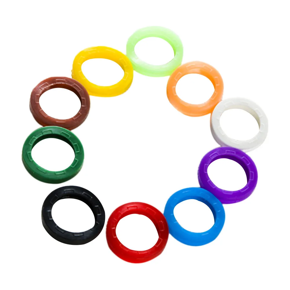 

32Pcs Bright Colored Silicone Key Caps Fadeless Odorless Elastic Key Sleeves Colorful Identifiers Mixed Colors