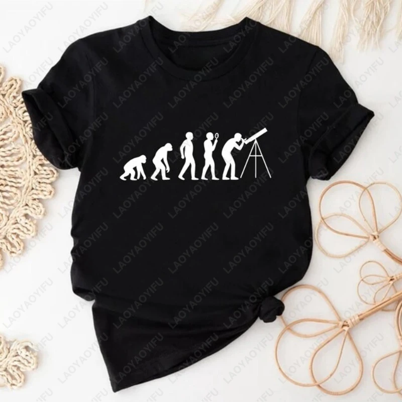 Astronomy Evolution Funny Space Science Tee Astronomer Gift Galaxy Star Clothes Men Women Cotton Tops Nerdy Science Lover Tshirt