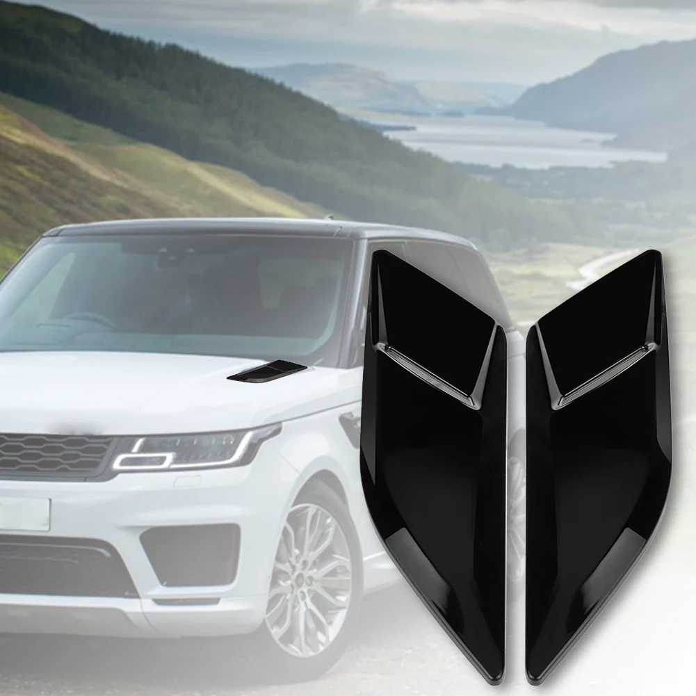 2 шт., декоративная крышка для выхода воздуха на капот, глянцевая черная автомобильная крышка для выхода воздуха на капот, декоративные чехлы для Range Rover Sport L494 14-18