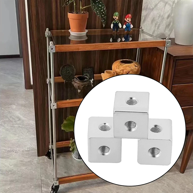 2 قطعة سبائك الألومنيوم كتلة ثابتة ستة الوجهين الجوز M3 M4 M5 M6 M8 M10 مكعب الجوز كتلة موصل لملحقات ورقة الاكريليك الثابتة #1