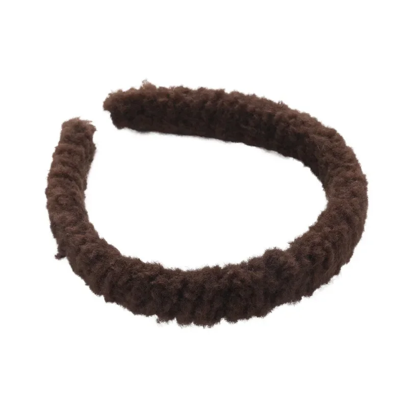 Winter Brown Color Furry Headband for Woman Girls Sweet Elegant Plush Hair Hoop Wash Face Hair Band Fashion New Hair Accessories