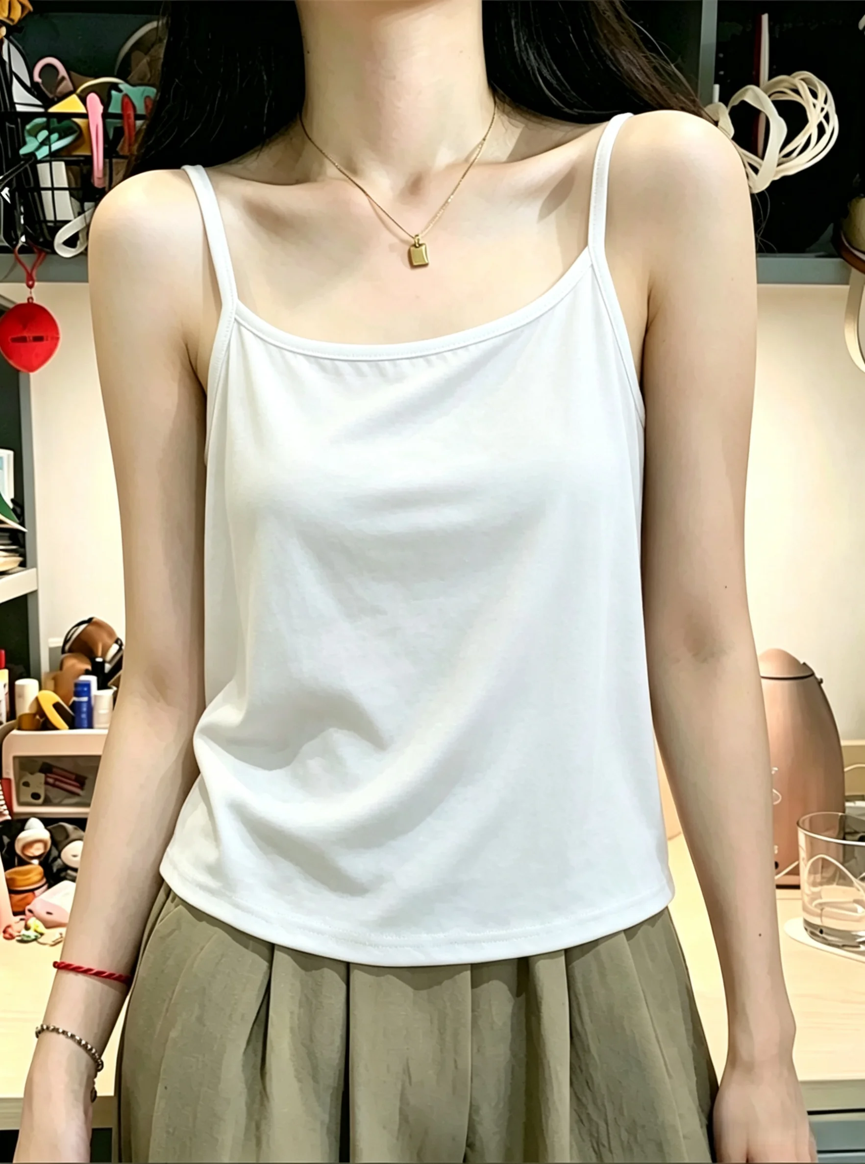 Women's Loose Cotton Tank Top 95% Cotton Summer New Style Outerwear Inner Match Base Shirt plus Size Slimming Belly Cover