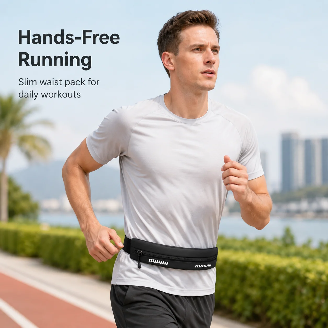 Schlanke Lauftaschen für Männer und Frauen, Lauf-Hüfttasche mit verstellbarem Gürtel, tragbare Außentasche für Jogging, Fitness, Sport, Handy-Tasche – Detail 9