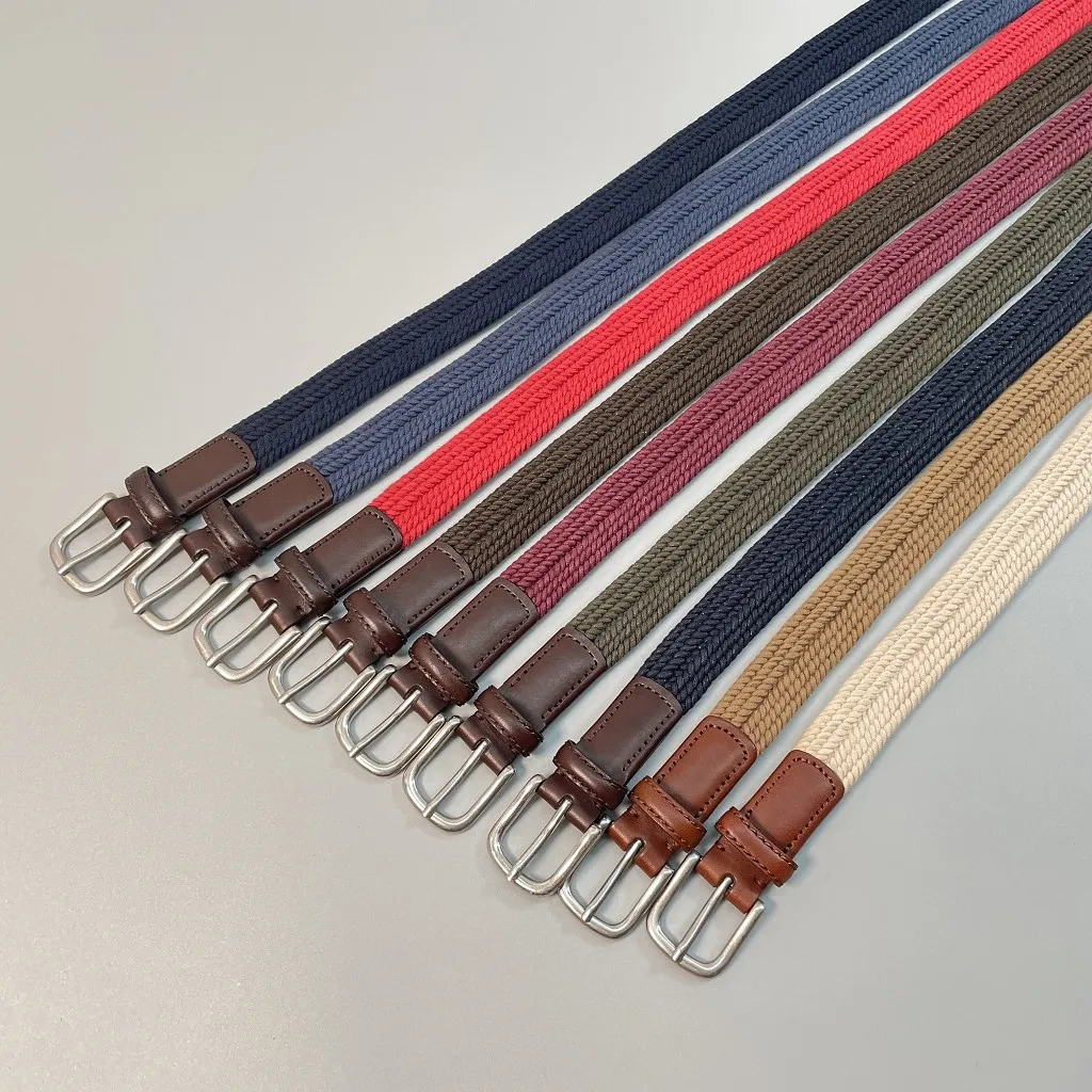 伸縮性のある織りベルト-穴あけ不要のベルト-織りウエストベルト-多用途-ユニバーサルスタイル-夏-その他の素材-ユニセックスウエストベルト