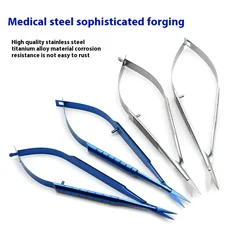 Curved/Straight Head Micro Castroviejo Cornea Scissors Hand Tool Stainless Steel Instrument Ophthalmic