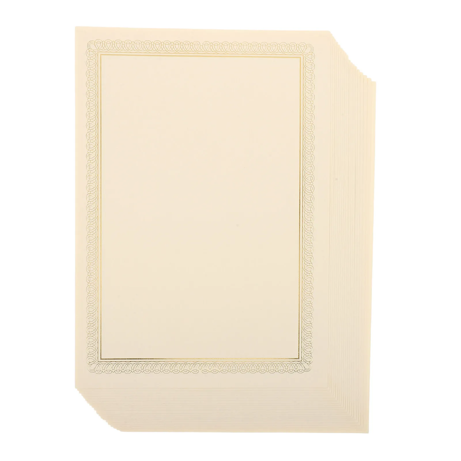 

20 Sheets Certificate Inner Paper Gold Foil Border Suitable for Graduation Diploma Covers School Award Certificate Printing