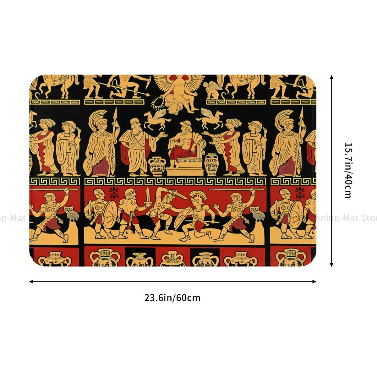 Ancient Greece Bath Non-Slip Carpet Mural Black Red Living Room Mat Entrance Door Doormat Floor Decor Rug