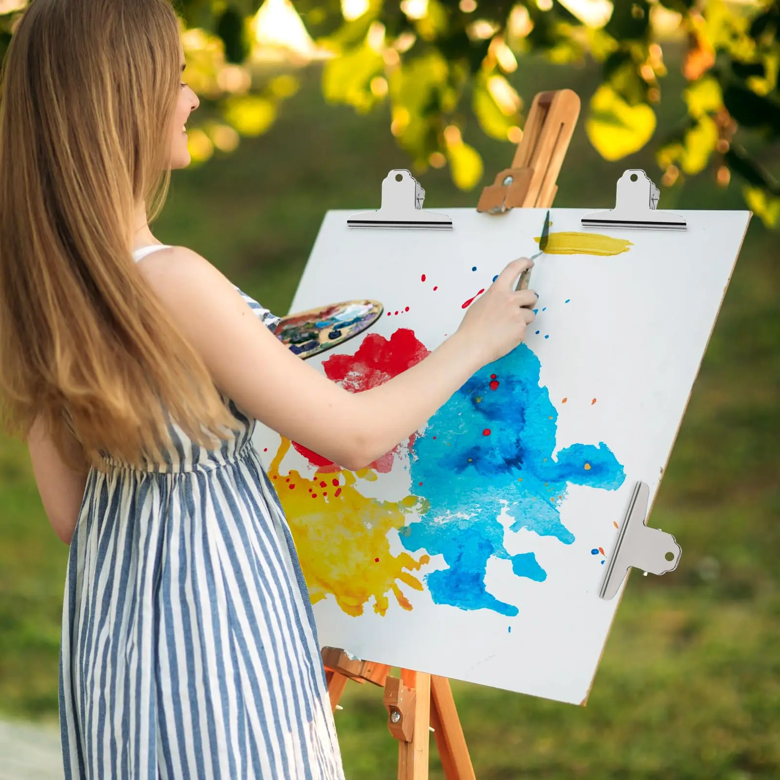 4 Inch Large Bull Paper Clips, 3pcs Silver Metal File Money Binder Clip Clamps for Home Office School Supplies