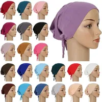 Modal Cotton Underscarf Hijab Inner Hat Women Muslim Bandana Beanie Bone Arab Bonnet Ninja Cap Bandage Head Scarf Wrap Turban