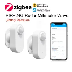 Detector de presencia humana Tuya Zigbee, detección de luminancia/distancia, Sensor de movimiento PIR inteligente compatible con asistente doméstico Zigbee de 2mqtt