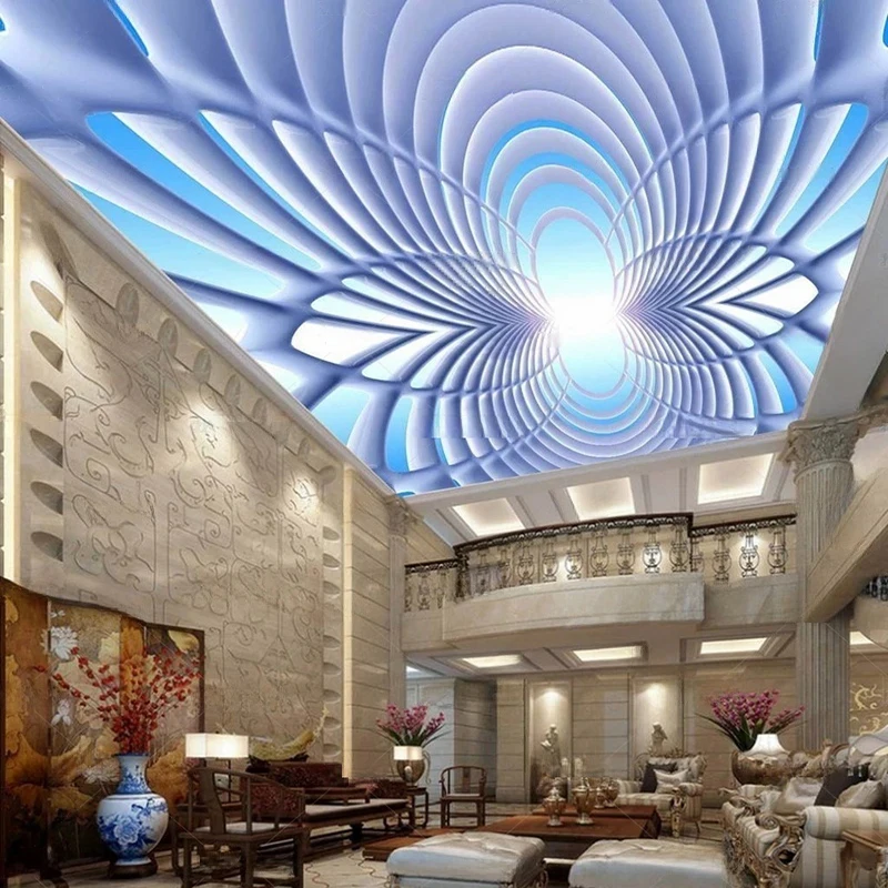 MU8708  Mordern Wallpaper Three-dimensional geometric art ceiling mural