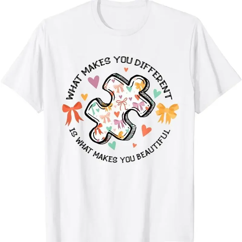 Different Autism Awareness Coquette Bow Neurodiversity T Shirt