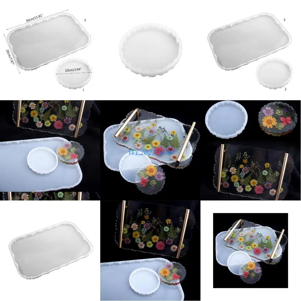 

G5GC Silicone Tray Mold Epoxy Resin Mold Irregular Plate Epoxy Resin Casting Mould DIY Home Decor Gift