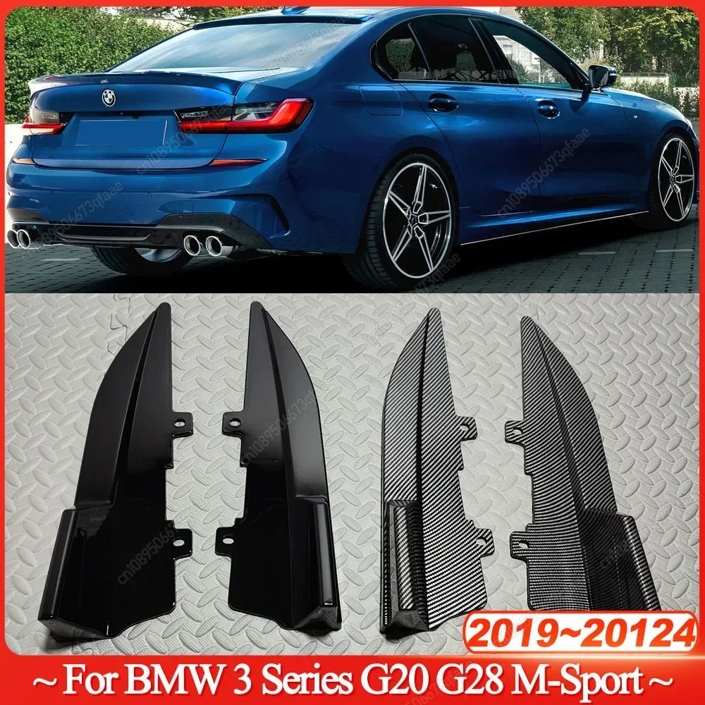 

Rear Bumper Splitter Side Spoiler Canards Apron Cover Sticker For BMW 3 Series G20 G28 318i 320i 330i M-Sport 2019-2024 Black