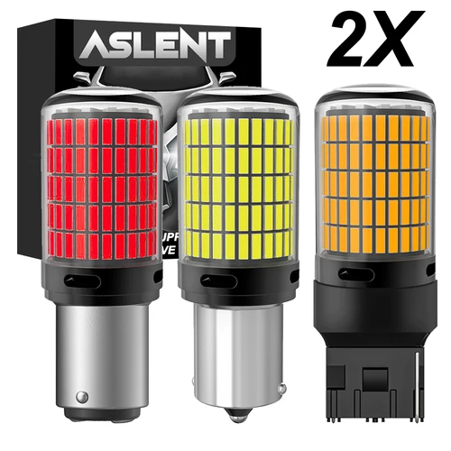 2 uds 22w 1156 BA15S P21W BAU15S PY21W 7440 T20 W21W 7443 W21/5W 1157 BAY15D P21/5W 3157 bombillas LED para coche luz de señal de giro CanBus