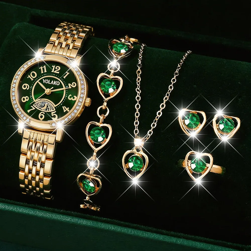 6Pcs Women's Trendy Large Dial Watch Set, Nice Festival Gift For Relatives On Christmas, Valentine's Day, Thanksgiving