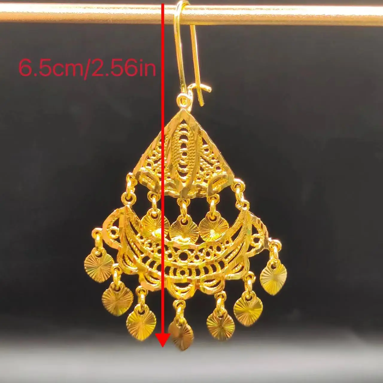 New French Women\'s Hanging Tassel Earrings Arabic Gold Plated Long Drop Earring Luxury Dubai Antique Jewelry Turkish Female Gift