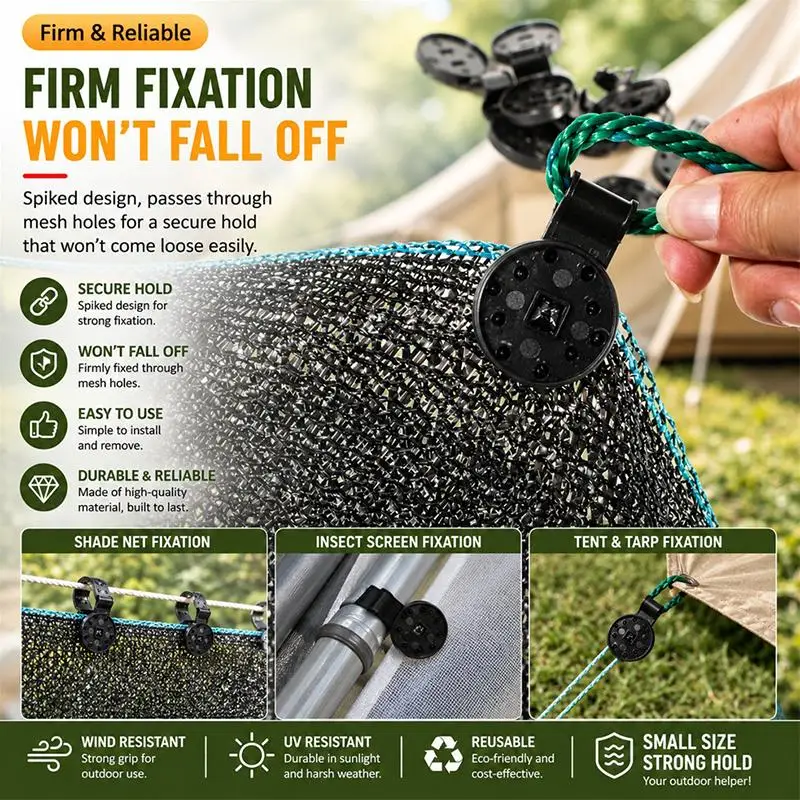 【D】Shade Net Fixing Clips Heavy Duty Reusable Plastic Weather Resistant for Outdoor Garden Greenhouse Fence Cover Installation