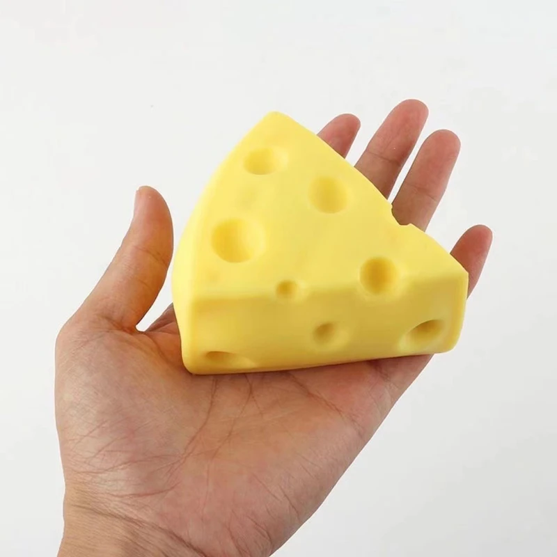 Simulation Triangle Cheese Venting Squishy Elastic Funny Creative Stress Relieving Toy Slow Rebound Children's Gift Squeeze Toy
