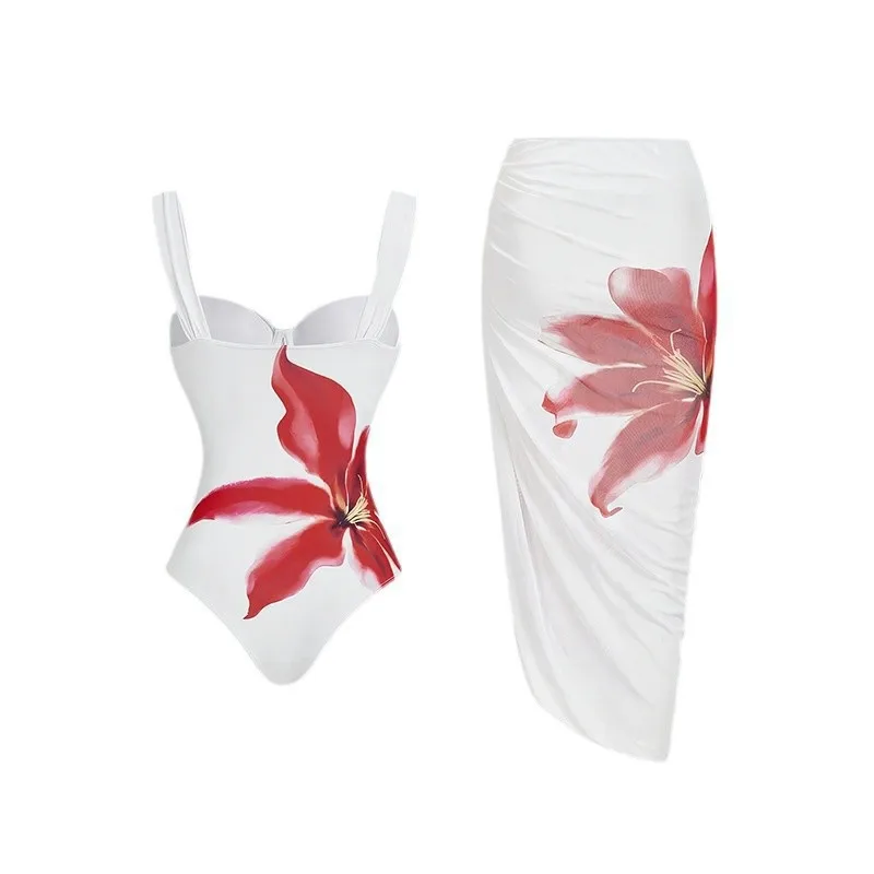 

Женский купальный костюм-бикини, термобелье, пляжное платье, сексуальный комплект из двух предметов с принтом, фиксированная накладка на грудь, серфинг